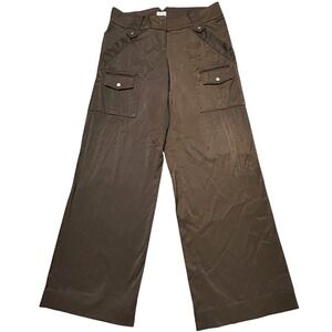 Cache VTG Y2K Cargo Pants Brown Wide Leg Utility Gorpcore Grunge Cyber Size 6